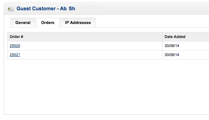Opencart Guest Customer Order List