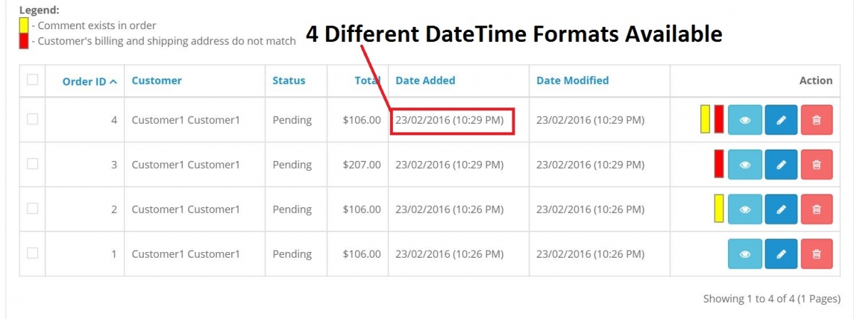 Opencart module enhanced order list